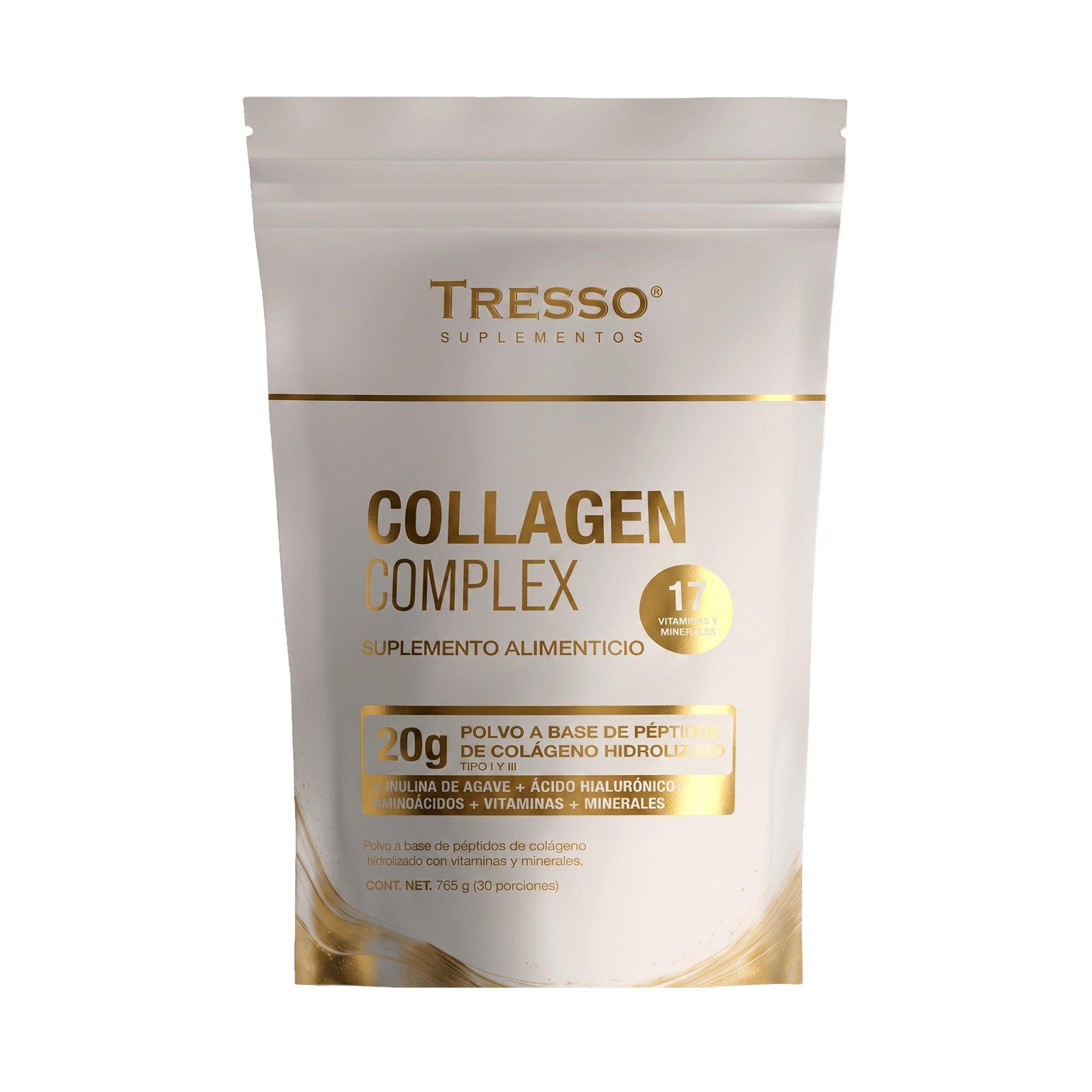 Bolsa de Collagen Complex TRESSO Suplementos, colágeno hidrolizado en polvo, 765g